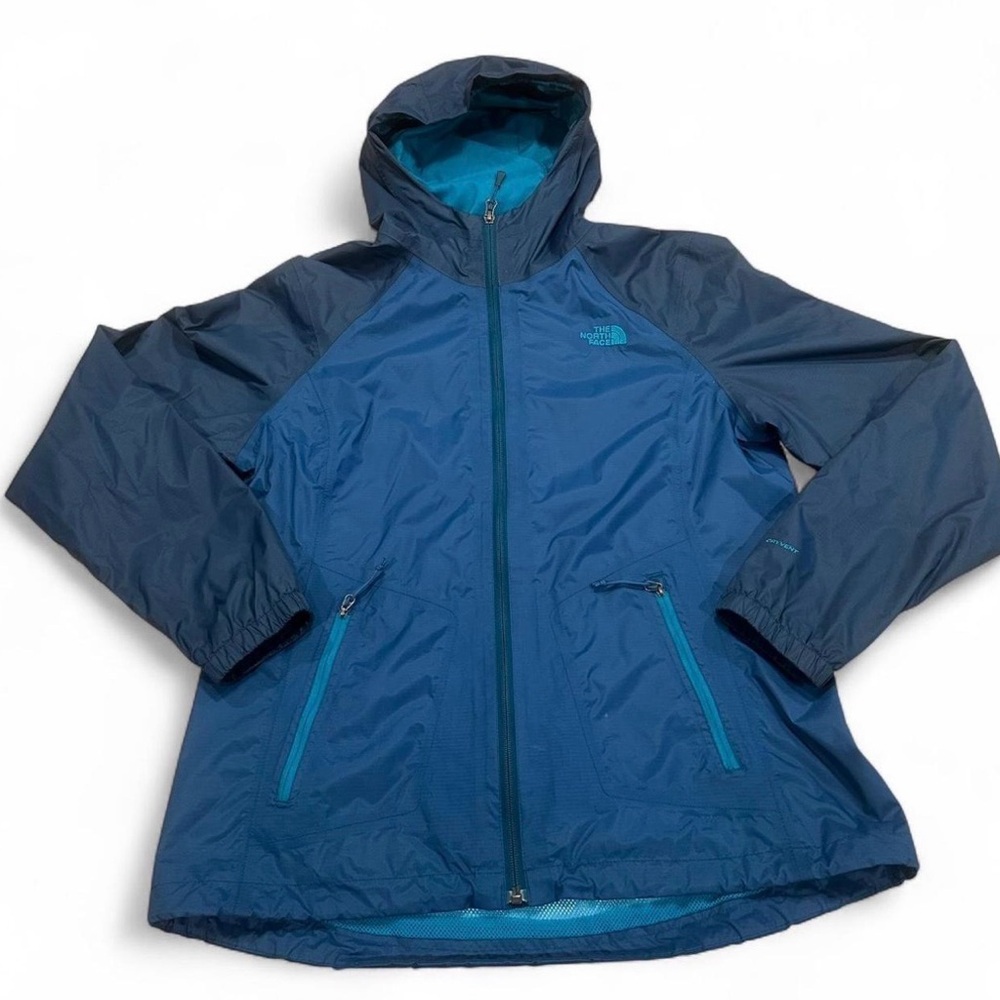 The North Face Jacket Womens Large Blue DryVent Hooded Rain Shell Waterproof